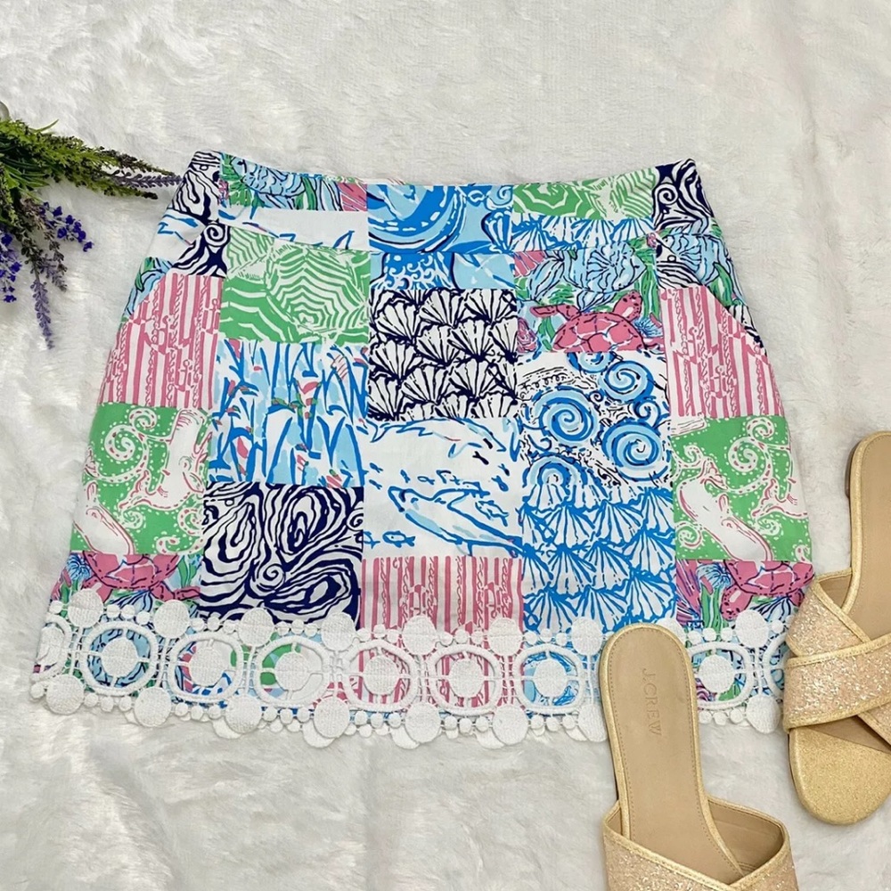 Lilly Pulitzer Marigold Patchwork Nautical Skort - image 2